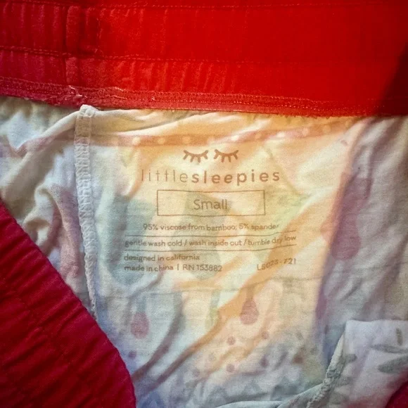 Little Sleepies Red and White Pajama Pants - Picture 2 of 3